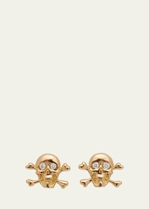 18K Yellow Gold Small Not Today Diamond Stud Earrings