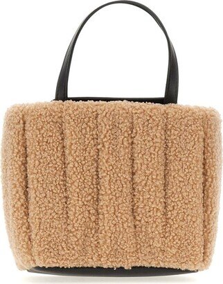 Panelled Shearling Tote Bag