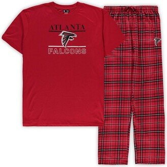 Concepts Sport Men's Red Atlanta Falcons Big and Tall Lodge T-shirt and Pants Sleep Set