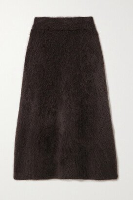 Asta Brushed-cashmere Midi Skirt - Brown