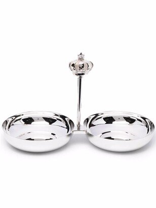 Royal Jack silver-plated dog and cat double bowl