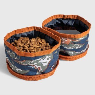 United By Blue Recycled Collapsible Double Dog Bowl
