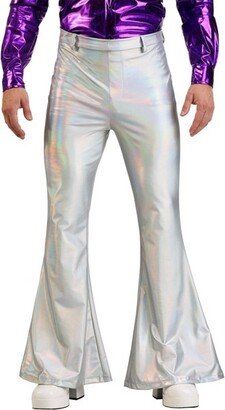 HalloweenCostumes.com Large Men Holographic Men's Disco Pants, Gray