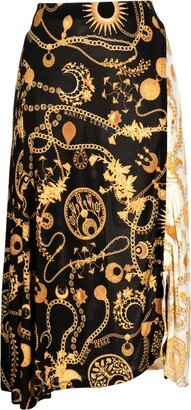 Ornament Jewellery-print midi skirt