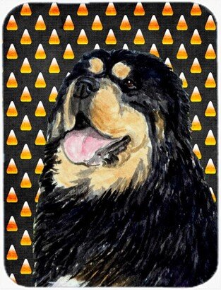 SS4305LCB Tibetan Mastiff Candy Corn Halloween Portrait Glass Cutting Board