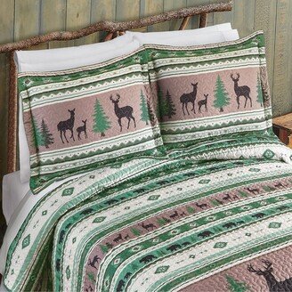 Collections Etc Southwest Woodland Patchwork Style Pillow Sham