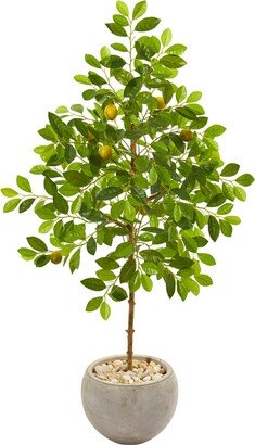 54 Lemon Artificial Tree in Sand Colored Planter