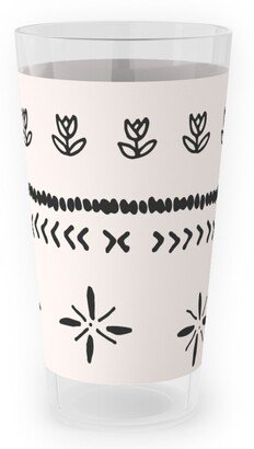 Outdoor Pint Glasses: Boho Print Outdoor Pint Glass, Beige