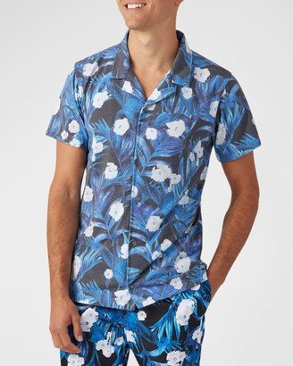 Men's Floral-Print Camp Shirt