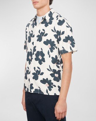 Men's Floral-Print Short Sleeve Sport Shirt