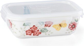 Butterfly Meadow Store & Serve Container, Created for Macy's - White Body W/pastel Floral And Botanical