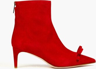 Sandie bow-embellished suede ankle boots