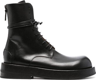 Lace-Up Ankle-Length Leather Boots