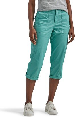 Women's Petite Flex-to-go Mid-Rise Relaxed Fit Cargo Capri Pant