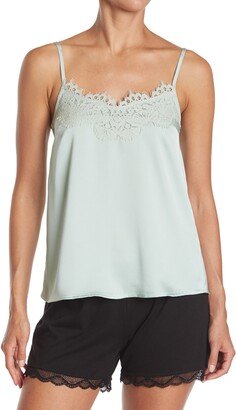 JUST ONE Woven Lace Trim Cami-AA