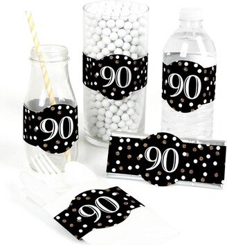 Big Dot Of Happiness Adult 90th Birthday - Gold - Party Diy Wrapper Favors & Decorations - Set of 15