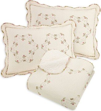 Modern Heirloom Felisa 3-Piece Embroidered Queen Quilt Set