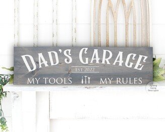 Dad's Garage Sign Personalized | Realtor Gift Father's Day Papa's Workshop Grandpa Dad Present