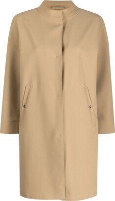 Single-Breasted Long-Sleeve Coat