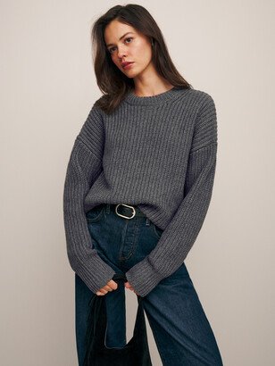 Sam Cotton Cashmere Oversized Crew Sweater-AB