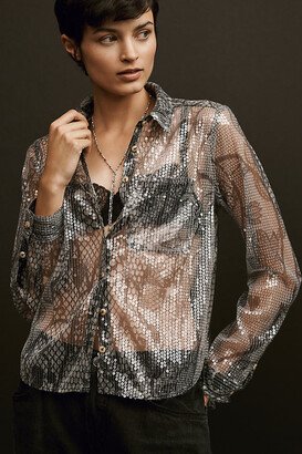 Shrunken Sequin Buttondown Shirt