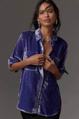 Relaxed Velvet Buttondown Shirt-AA