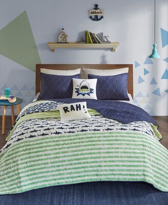 Kids Finn 5-Pc. Quilt Set, Full/Queen - Green/Navy