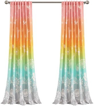 Make A Wish Dandelion Fairy Ombre Window Curtain Panels Set, 84 x 52