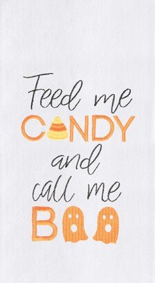 Feed Me Candy and Call Me Boo Halloween Embroidered Flour Sack Kitchen Towel