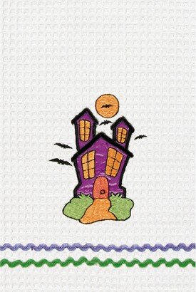 Haunted House Halloween Waffle Weave Cotton Kitchen Towel