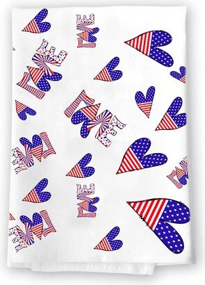 Decorative Kitchen & Bath Hand Towels | USA Love - Full Print Home Decor Red White Blue