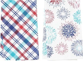 Firework Sparkle July 4th Printed Kitchen Towel Set of 2