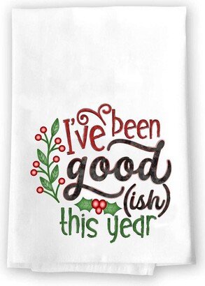 Decorative Kitchen Bath Hand Towels | I've Been Goodish Home Decor Holiday Decorations Xmas Gift Present Funny Christmas Red Green