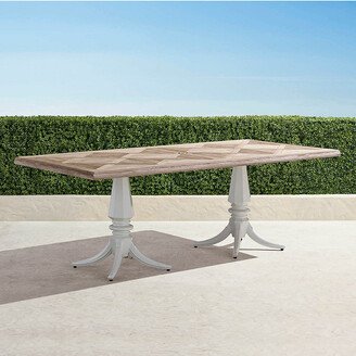 Avery Teak Top Table in White Finish