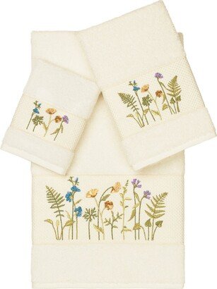 Turkish Cotton Serenity 3Pc Embellished Towel Set-AA