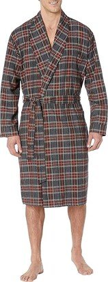 Scotch Plaid Flannel Robe - Tall (Grey Stewart) Men's Robe