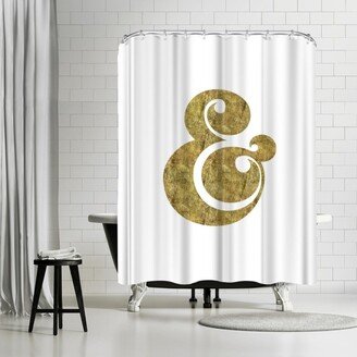 71 x 74 Shower Curtain, Ampersand Gold by Motivated Type