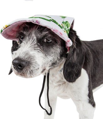 'Botanic Bark' Floral Uv Protectant Adjustable Fashion Dog Hat Cap-AB