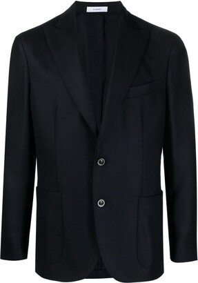 Single-Breasted Wool Blazer-AK