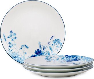 Blossom Road Salad Plates, Set of 4 - White/blue