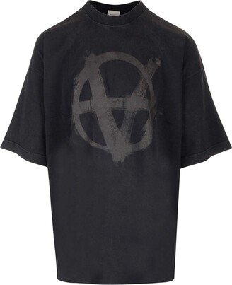 Black reverse Anarchy T-shirt-AA