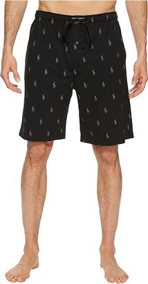 Knit Sleep Shorts (Polo Black/Active Grey AOPP) Men's Pajama