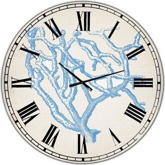 Designart Blue Coral 2 Large Nautical & Coastal Wall Clock - 36 x 36
