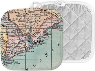 Charleston South Carolina Map Hot Pad - Pot Holder Kitchen Airbnb Wedding Gift