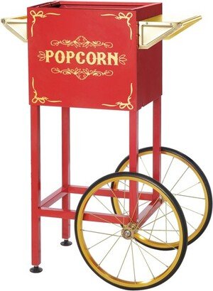 Popcorn Machine Cart- Red Vintage Replacement Cart for 4-8 Ounce Poppers- 2 Shelves, Push Handle and Bicycle Style Wheels by Great Northern Popcorn