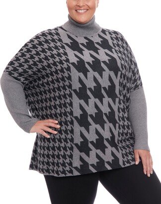 Plus Size Poncho Turtleneck Sweater