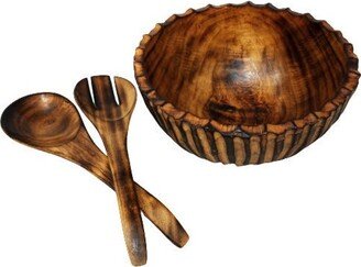 Wooden Bowl Set, Serving Bowls, Handmade, Christmas Gift Bowl, Natural Wooden & Spoon, Serving Bowls