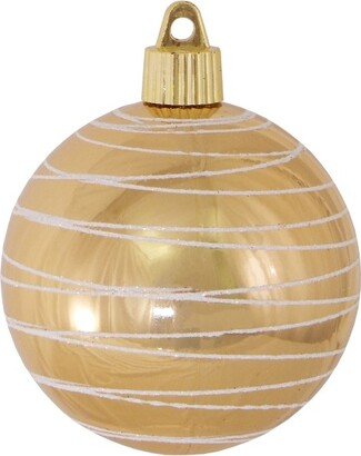 4ct Gold and White Tangles Shatterproof Shiny Christmas Ball Ornaments 3.25 (80mm)