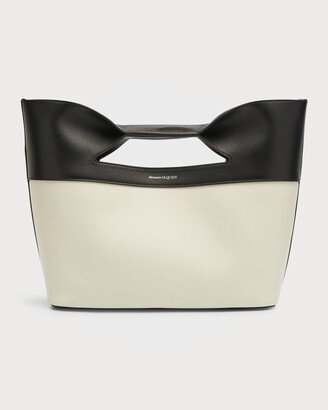 The Bow Bicolor Leather Top-Handle Bag