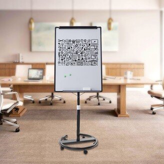 Black Magnetic Mobile Whiteboard/Flipchart Easel 28 X 40inch